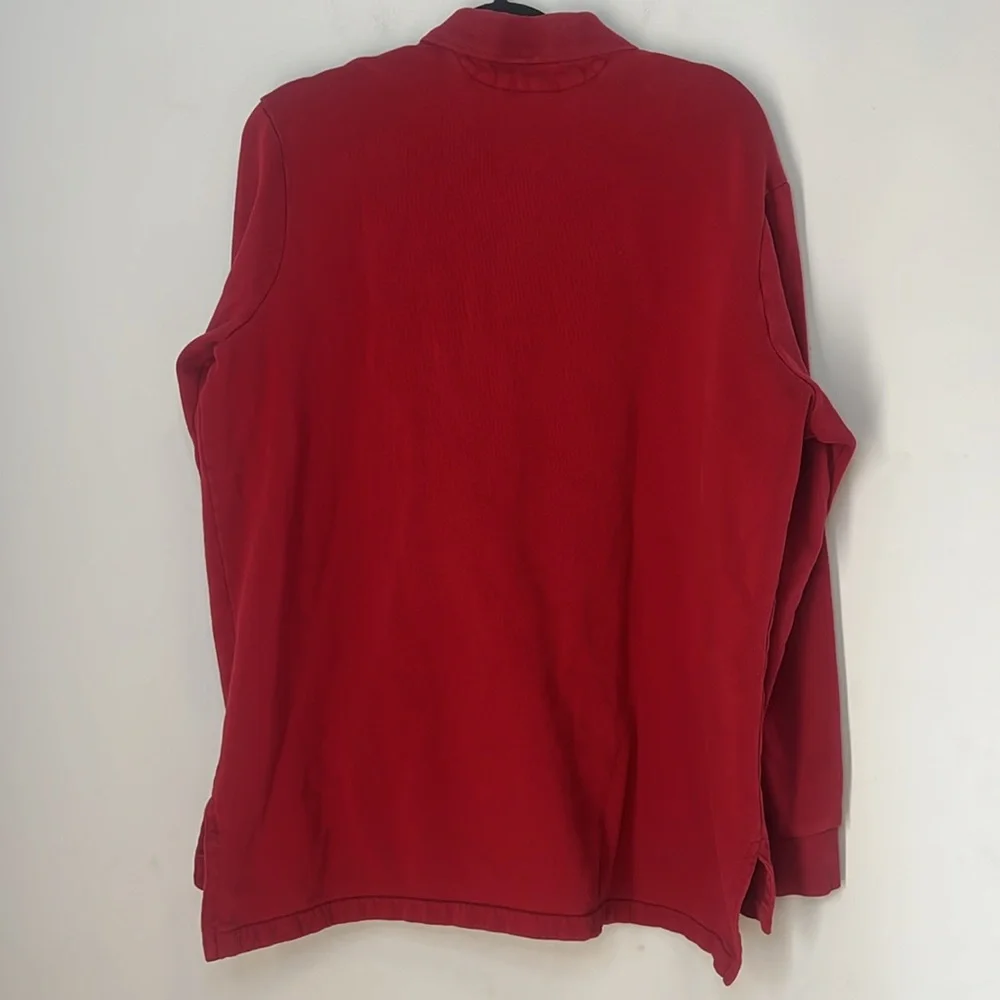 Polo‎ Ralph Lauren Men's Deep Red Polo Collar Sweatshirt Shirt Size XLarge